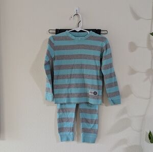 Turquoise Striped Pajamas 3T